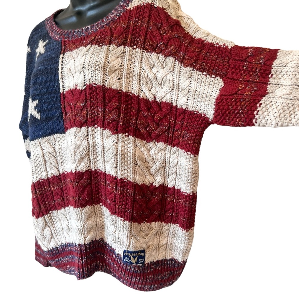 Superdry Americana Cable Knit Jumper Sweater - Picture 4 of 11